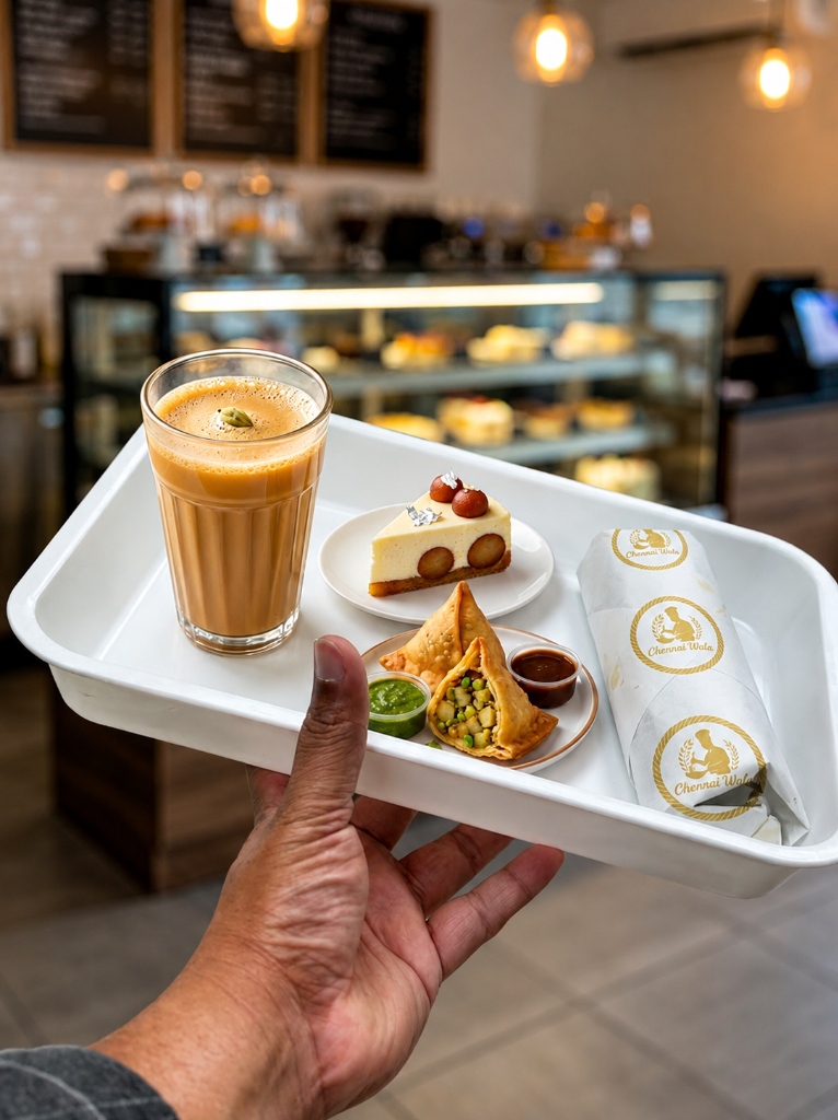 Traditional South Indian Catering Samosas and Tea Spread by Chennai Wala